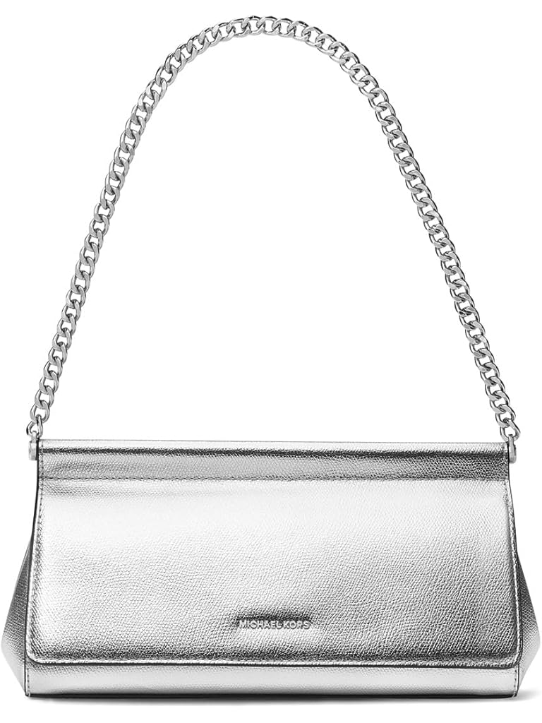 Silver Michael Kors Carmine Medium East West Clutch