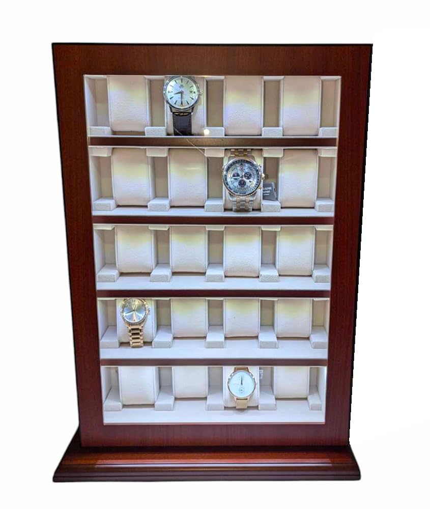 Meyer & Söhne - Vetrina da tavolo per 20 orologi, con luce a LED, n. 11