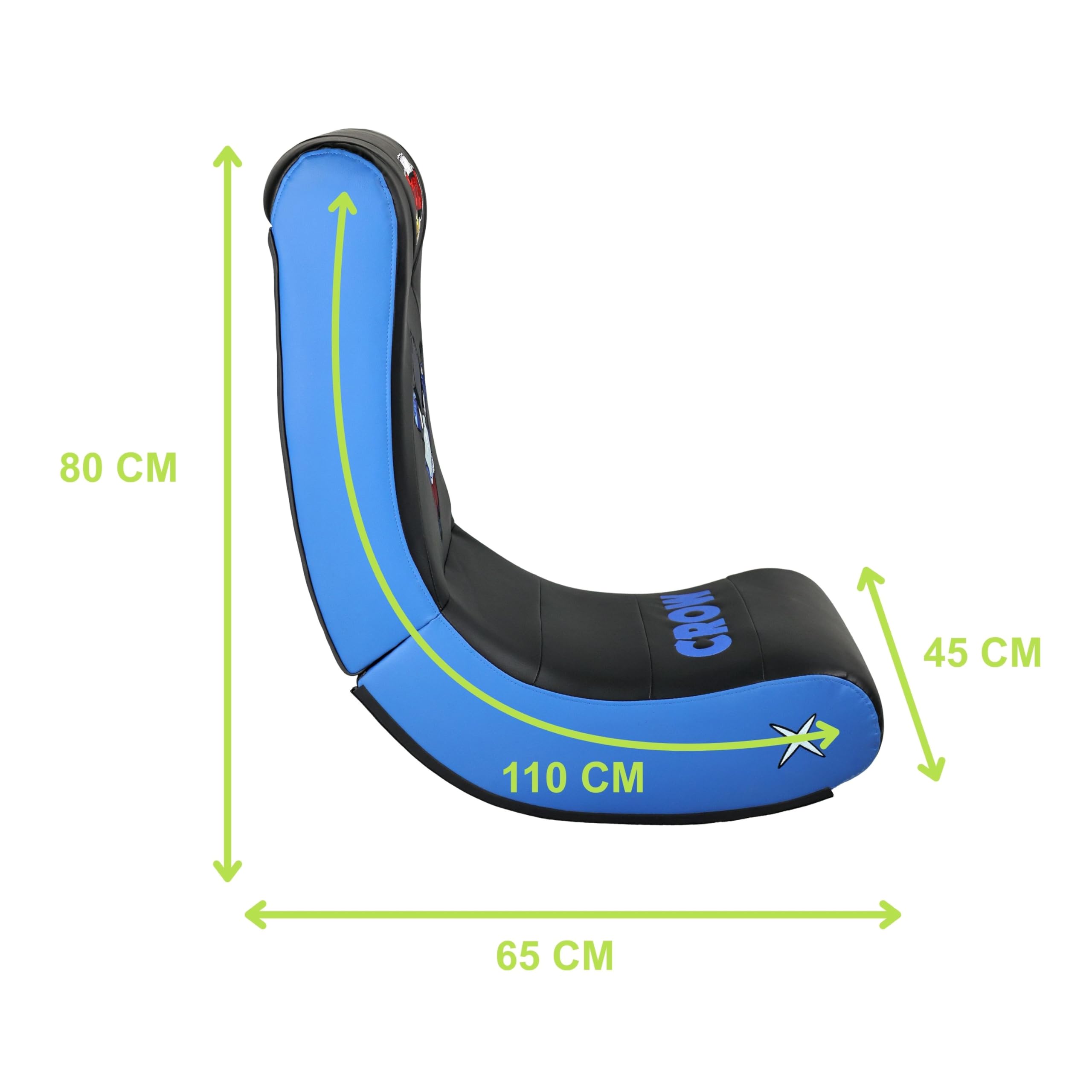 SUBSONIC – Sedia a dondolo da gaming Brawl Stars Crow – Sedia a dondolo ergonomica con licenza ufficiale – Similpelle nera e blu con ricamo – Comoda sedia per soggiorno o camera da letto