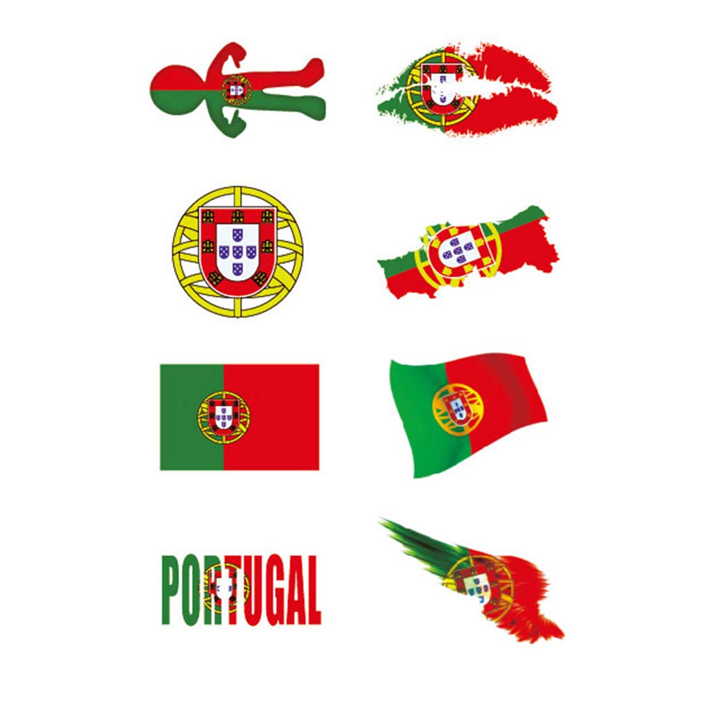 CARGEN 10 Sheets Portugal Flag Face Sticker World Cup Temporary Tattoos Flag Stickers for Football Game Face Body Decor