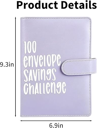 Miniatura 5 de POUMANNI Carpeta de desafío de 100 sobres, forma fácil y divertida de ahorrar $5,050, carpeta de desafíos de ahorro de dinero 2023, carpeta de