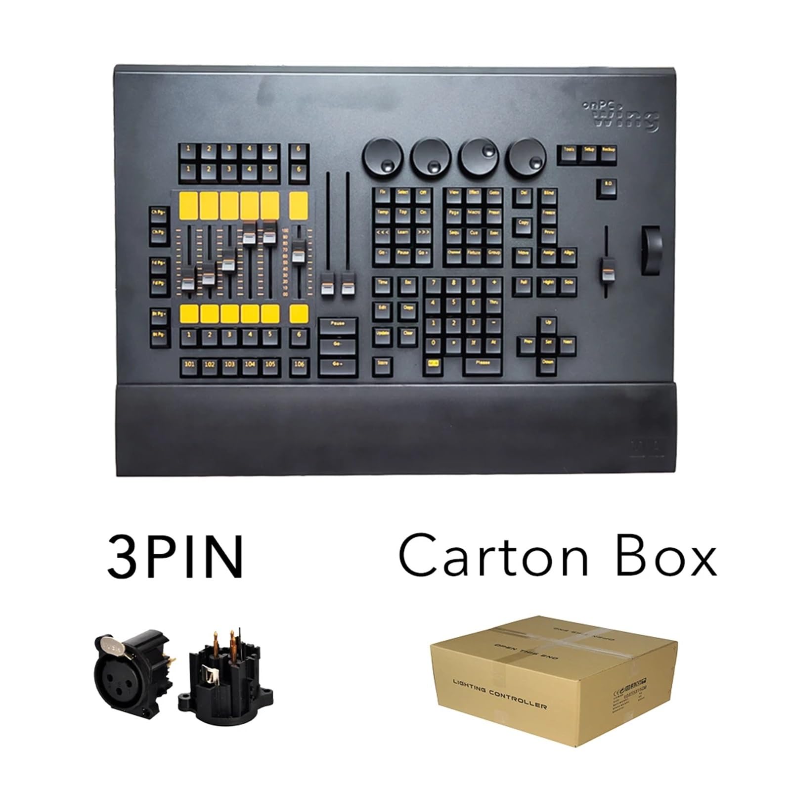 DMX-Controller, Software Command Wing Controller Connect for Bühnenbeleuchtung Moving Head Beleuchtung 2048 Parameter Fader Wing für volle Kontrolle(3PIN Carton Box)