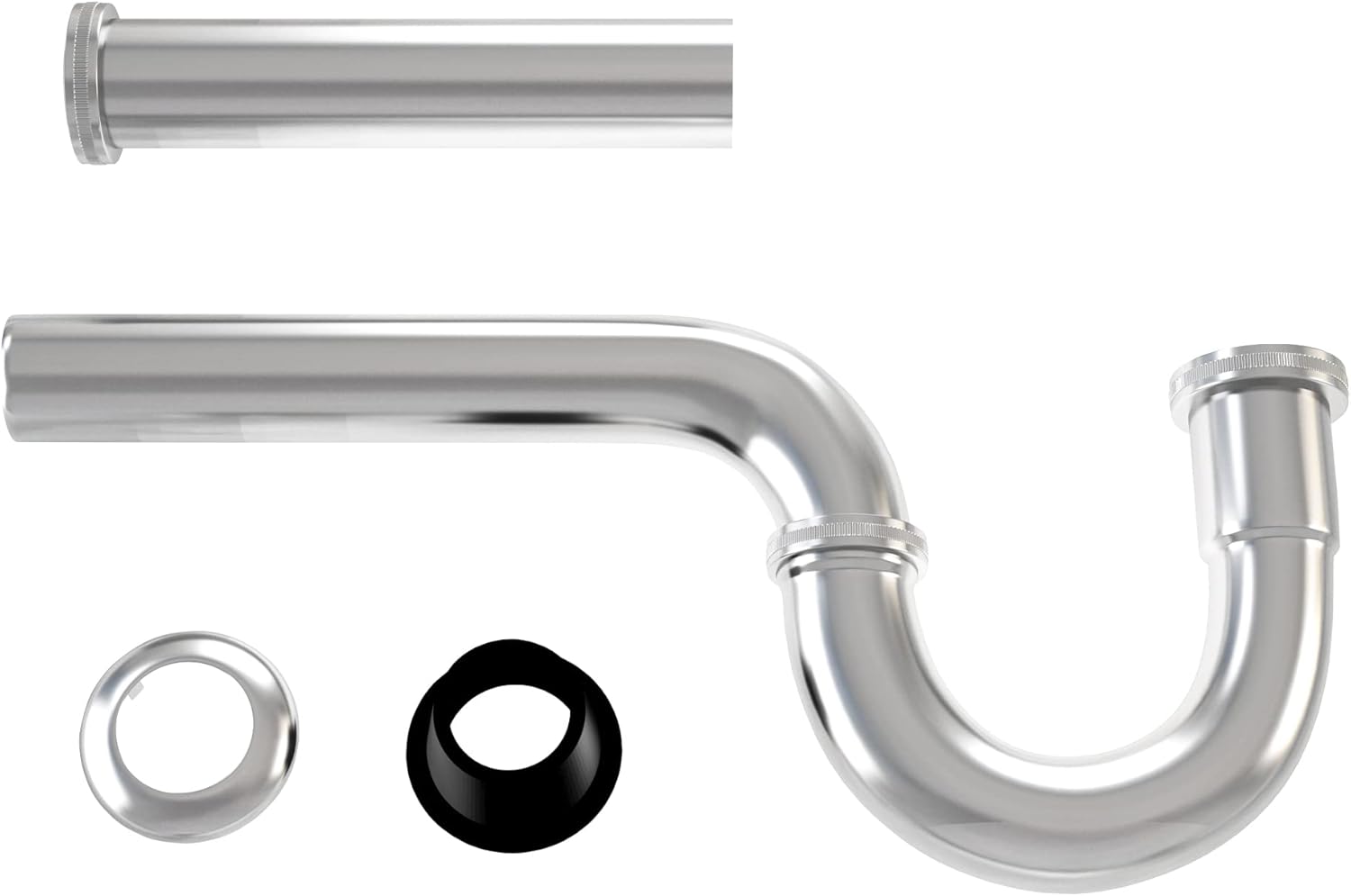 Chrome Brass Adjustable Height Bathroom Sink P-Trap Kit