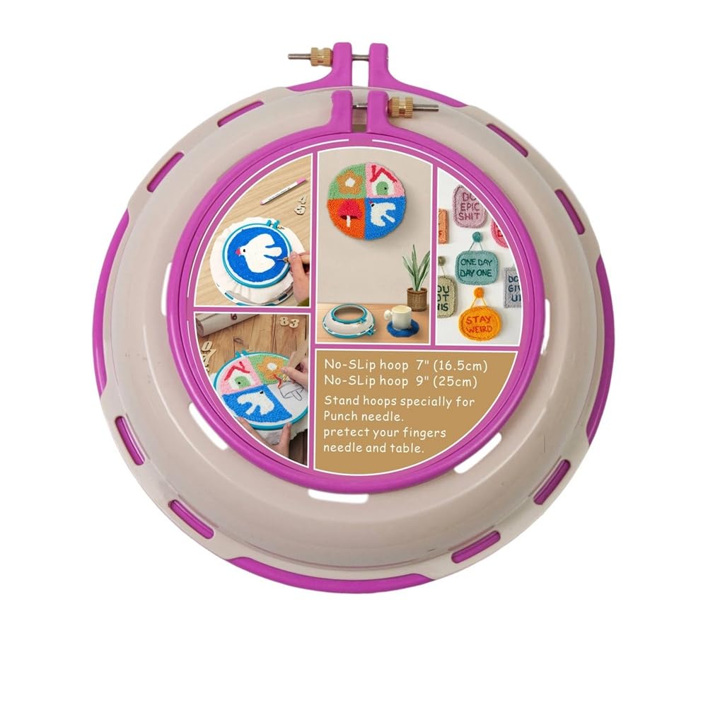 Steowsey Pink Round Embroidery Pot Double Layer Abs Plastic Embroidery Frame Diy Replacement Parts Accessories Embroidery Hoops Rose