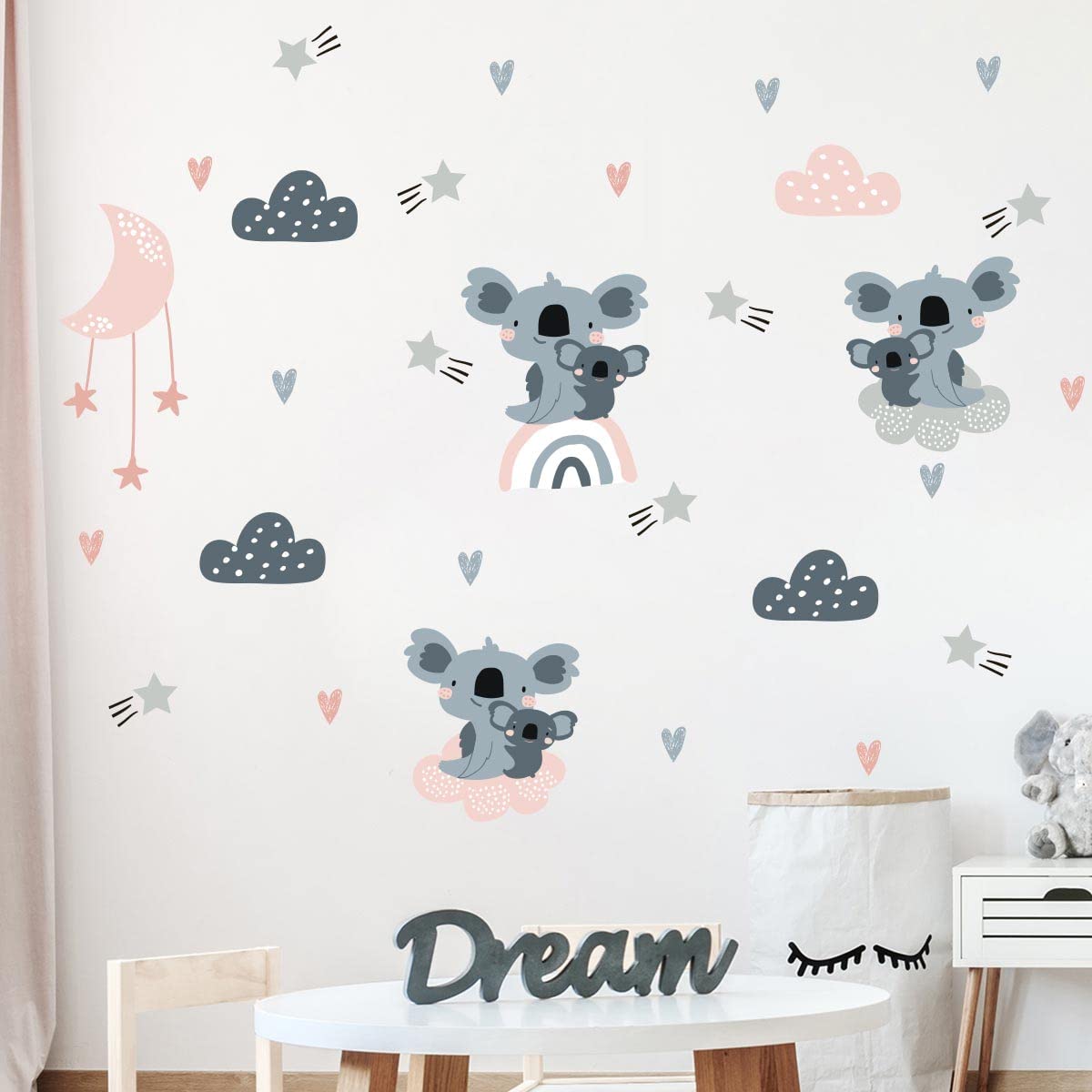 Adhesivo decorativo para pared infantil, diseño escandinavo, 120 x 180 cm