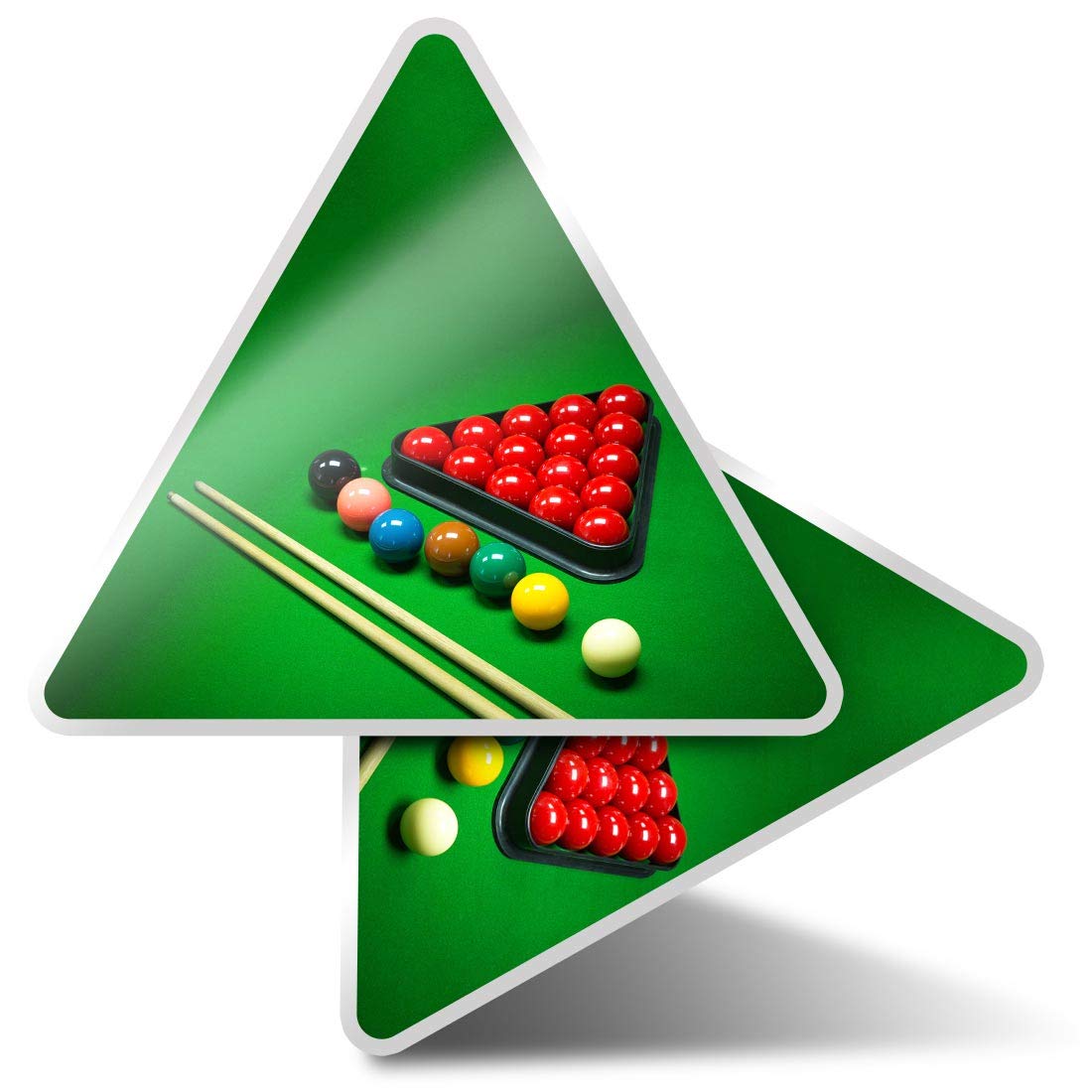 Destination Multi 2 X Triangle Stickers 10 Cm - Snooker Game Balls Pool Billiards Fun Decals For Laptops,Tablets,Luggage,Scrap Booking,Fridges #16452