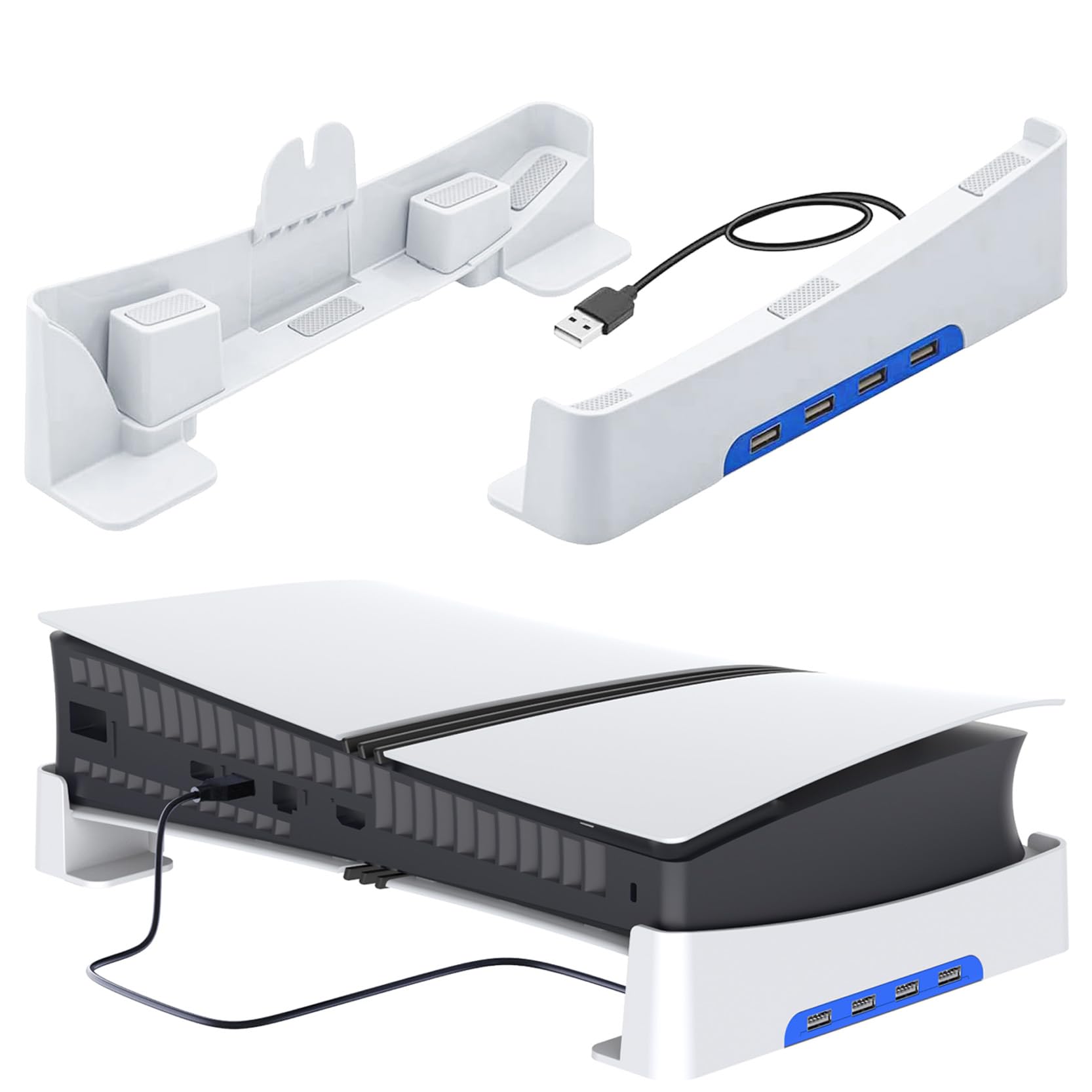 Amazon.co.jp: 新型 ps5 Slim用/ps5 pro用 横置きスタンド 4つUSB拡張