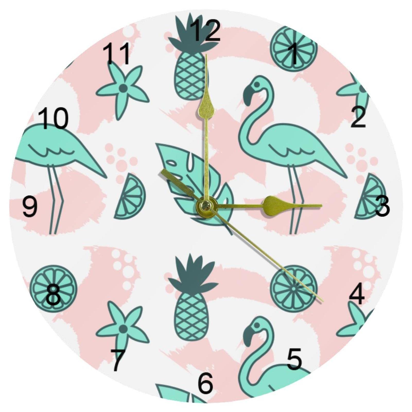 Horloge murale silencieuse flamant rose pour ne plus subir le tic-tac au bureau