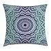 ABAKUHAUS Blu Scuro Ottanio Copricuscino, Diagramma Cosmico Arte Mandala Etnico Illustrazione, Lavabile, per Uso Interno ed Esterno, 40 x 40 cm, Blu Scuro