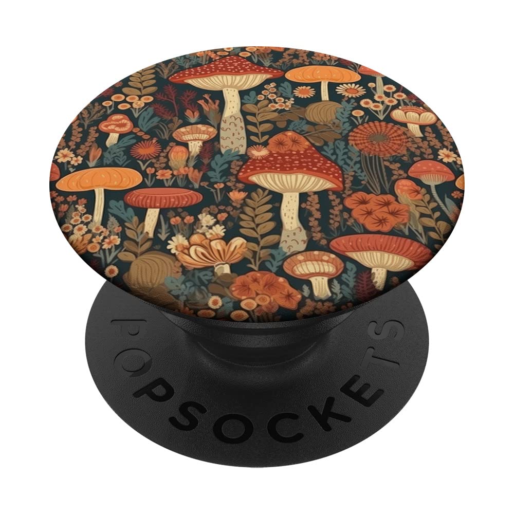 Retro Vintage Flower Hippie Aesthetic Cottagecore Mushroom PopSockets Adhesive PopGrip
