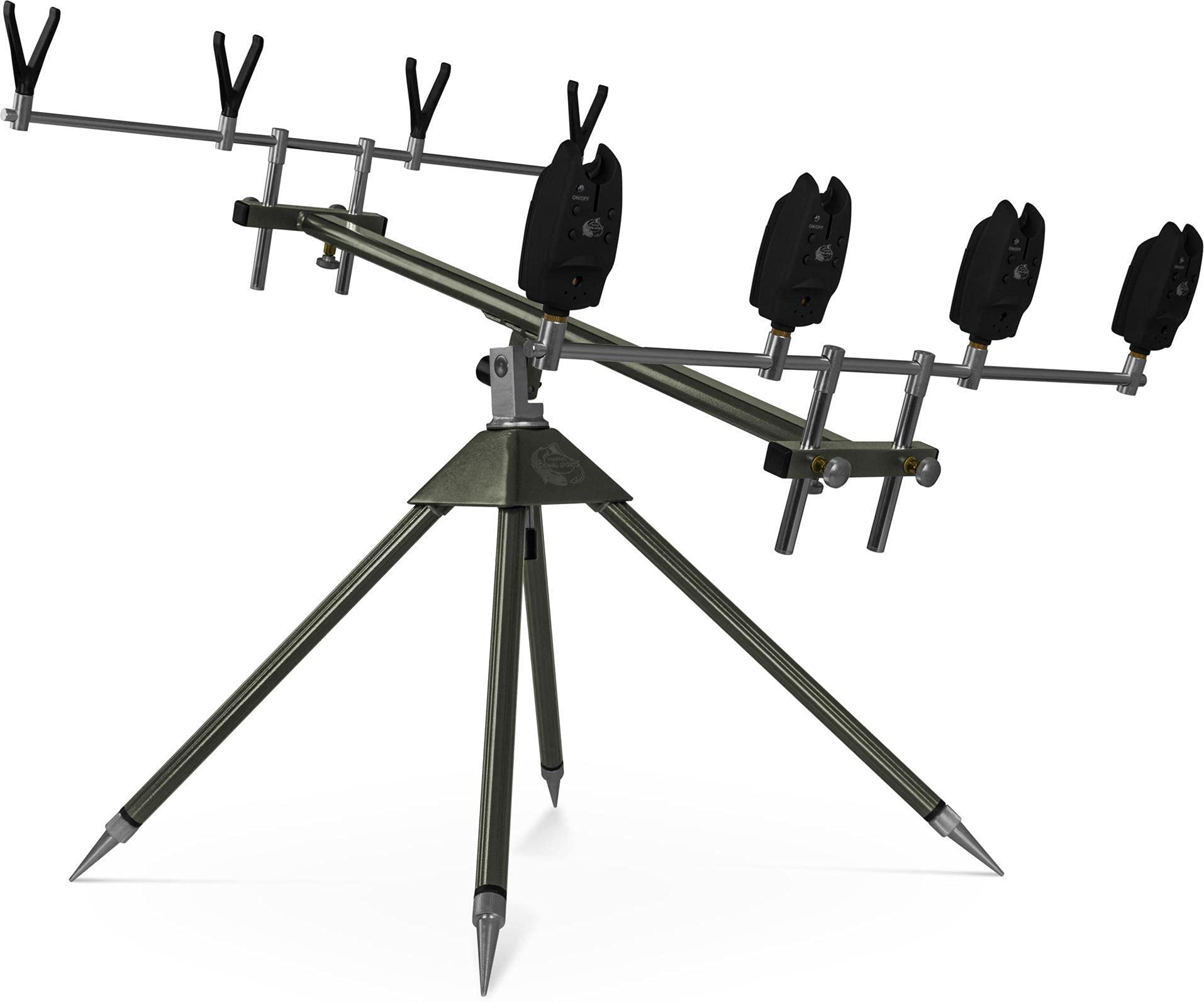 4er Set Edelstahl Teleskop-Rutenhalter  70-116 Cm, Erdspie, Rutenauflage,  FL Marke