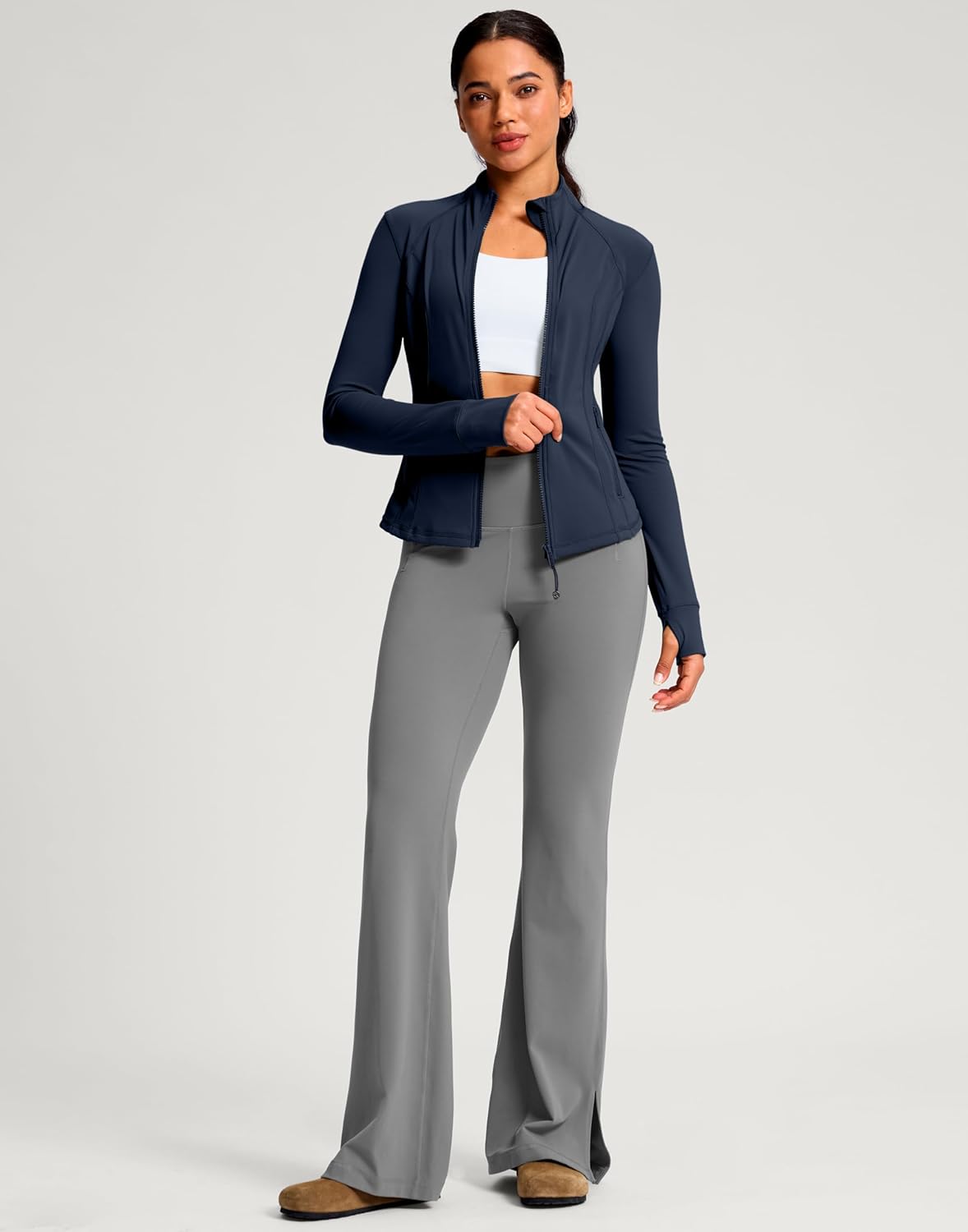 G Gradual Women's Workout Jackets Extended Waist Length Slim Full Zip 4 Pockets Athletic Jacket Spring Running Yoga Clothes - Image 5