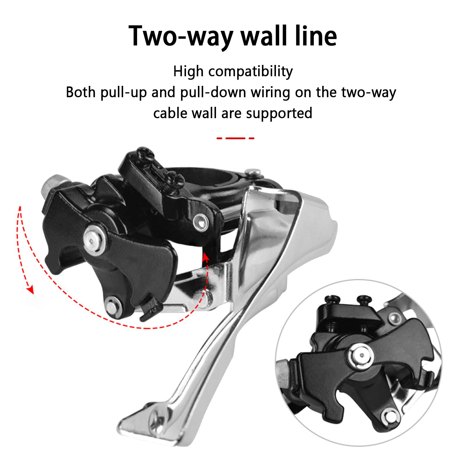 Deragliatore Anteriore Per Bicicletta - Acciaio Carbonio Per Corone A 3 Denti - Foto 8