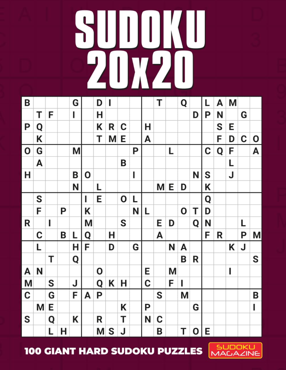 Sudoku 20x20: 100 Giant Hard Sudoku Puzzles