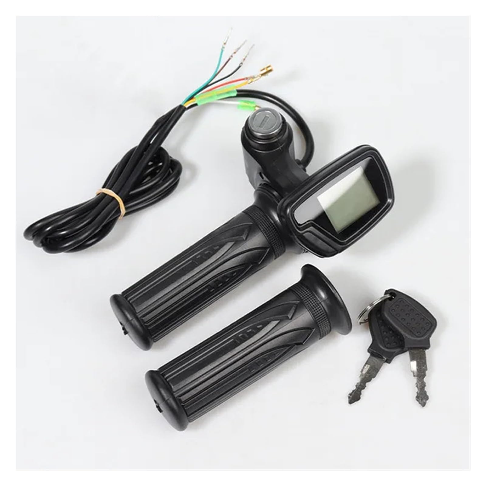 Acceleratore for Manubrio Bici elettrica 48V Acceleratore Hall a 5 Pin con Display LCD Compatibile con acceleratore a Pollice for Controllo velocità e-Bike E-Scooter(Key Start 36V)