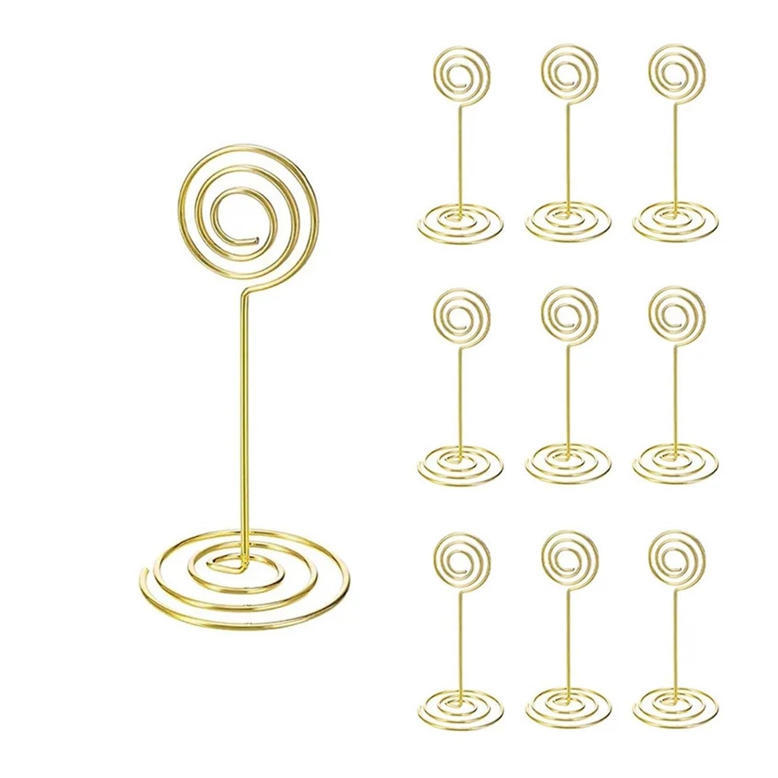 soportes para números de mesa, 10/20 piezas de soportes redondos for fotos con forma corazón y estrella, clips for tarjetas lugar, menús papel for decoración bodas fiestas(Round Gold,10pcs)