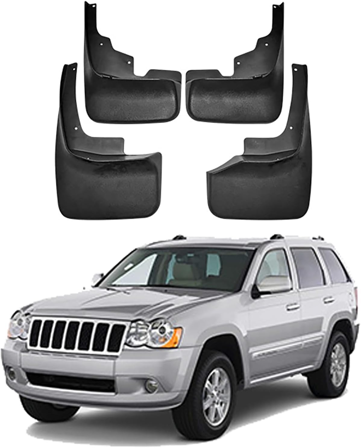 Nysldsco Normal 4Pcs Premium Mud Flaps For Jeep Grand Cherokee 2005-2010 Front And Rear Splash Guards Durable Mudguards Protection Against Road Debris