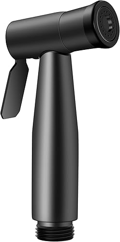 Pulverizador de bidé de mano negro, bidé de ducha de mano de acero inoxidable duradero, presión de agua ajustable, adecuado para ducha de mascotas,