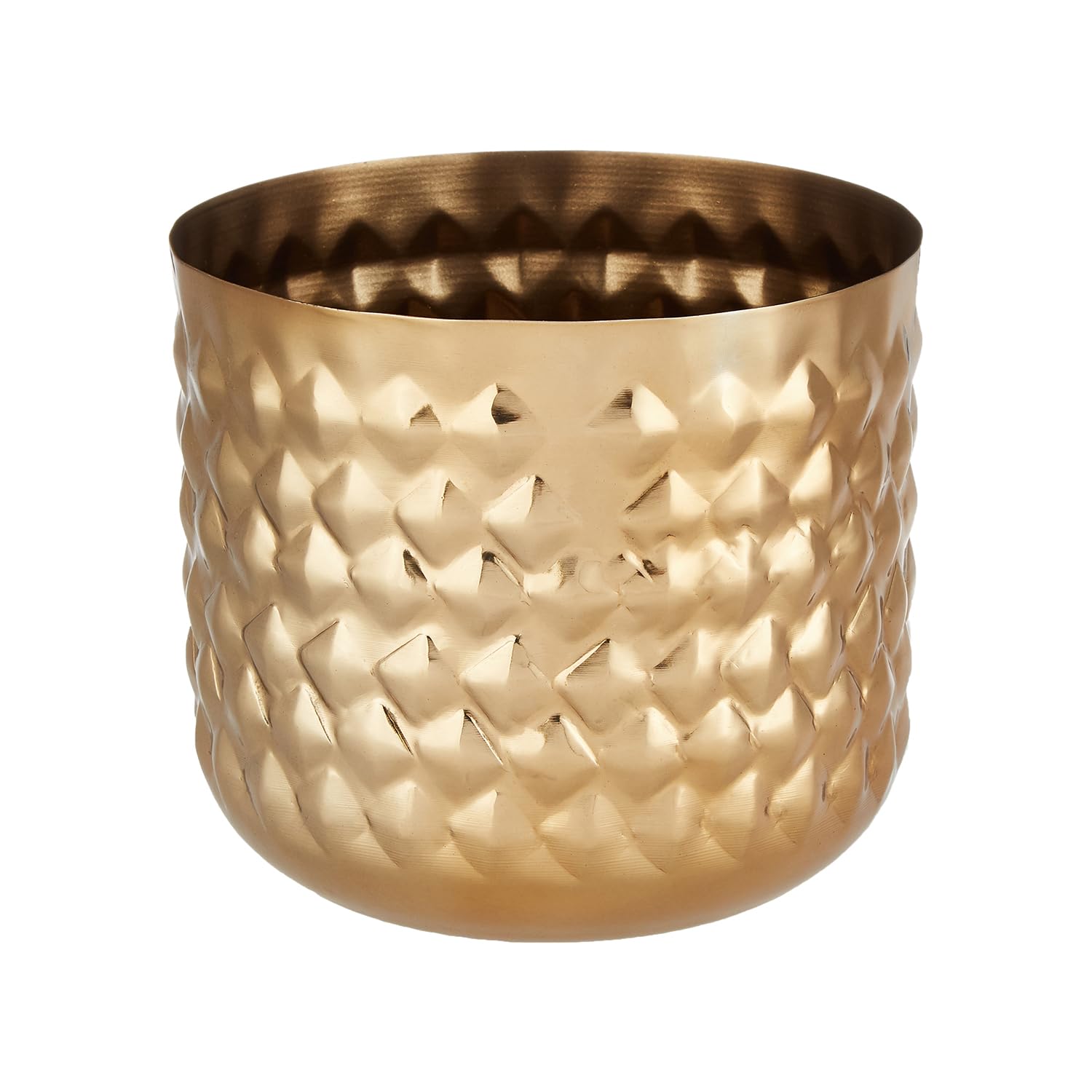 amazon basics Metal Indoor Planter (Pineapple Texture) (Set of 2) | for Drawing Room/Balcony/Office Decor for Small Plants (Gold) (B0CKT95H5V) Amazon Price History, Amazon Price Tracker