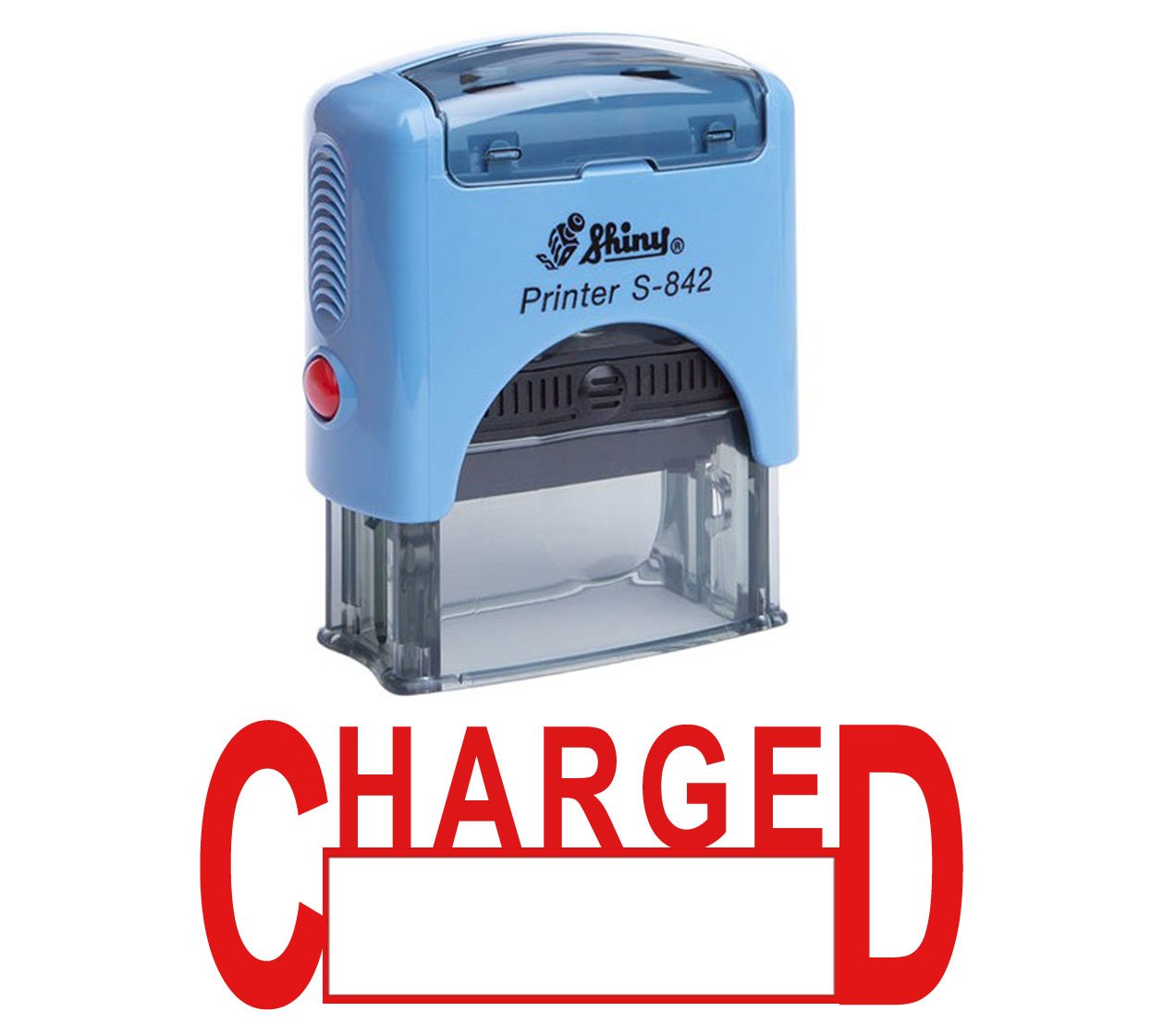 Charged Self Inking Rubber Stamp Office Stationary Custom Shiny Stamp