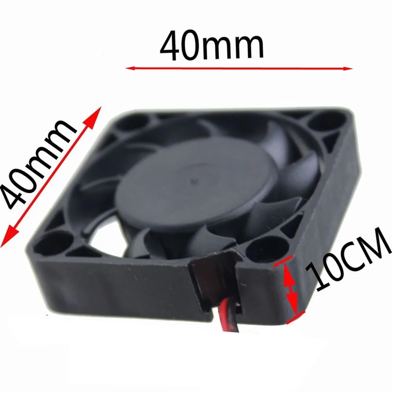 2 STK. 12 V 4-poliger 40 mm leiser bürstenloser Computerkühler for PC-CPU-Kühlergehäuse, bürstenloser schwarzer Kühler, leiser Rechenlüfter, 40 x 40 x 10 mm