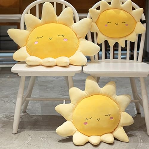 Miniatura 4 de Almohada de felpa suave para el hogar, regalo de decoración para niños, cojín de silla con forma de sol, almohada para sofá o automóvil, 22.8