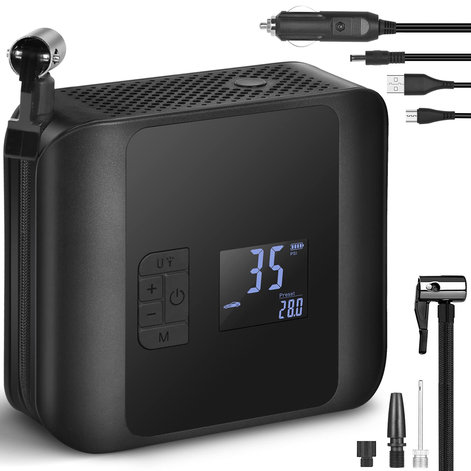 Buy KGDJS Tire Inflator Portable Air Compressor, 150PSI Electric Air Pump for Car Tires with