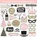 Fully Assembled 21st Birthday Photo Booth Props - Set of 30 - Pink & Gold Selfie Signs - 21st Party Supplies & Decorations - Cute Bday Designs with Real Glitter - Did We Mention No DIY