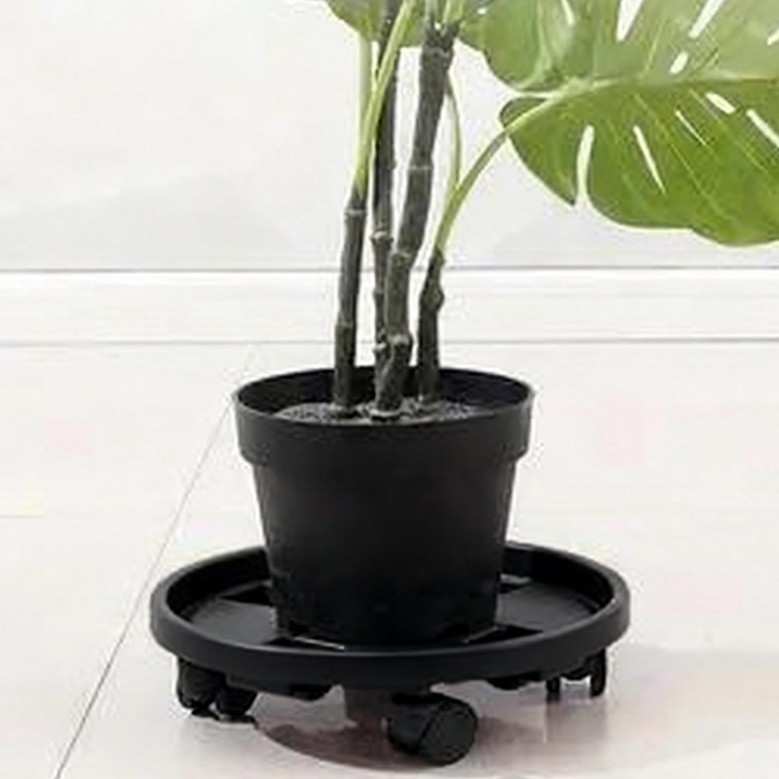 PORFOYO Dessous de Pot de Fleur à roulettes 3 Pièces, Porte Plante à roulettes 30cm, Soucoupe Pot Fleur à roulettes, Charge 50kg, Intérieur et Extérieur