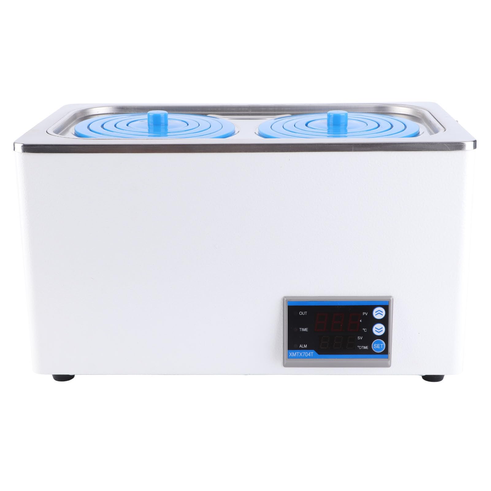 Baño de Agua Termostático, Calentamiento de Agua 7 Litros con la Pantalla Dos Series Pantalla Control Intuitivo con Anillos Goma para el Laboratorio (EU enchufe 220V)