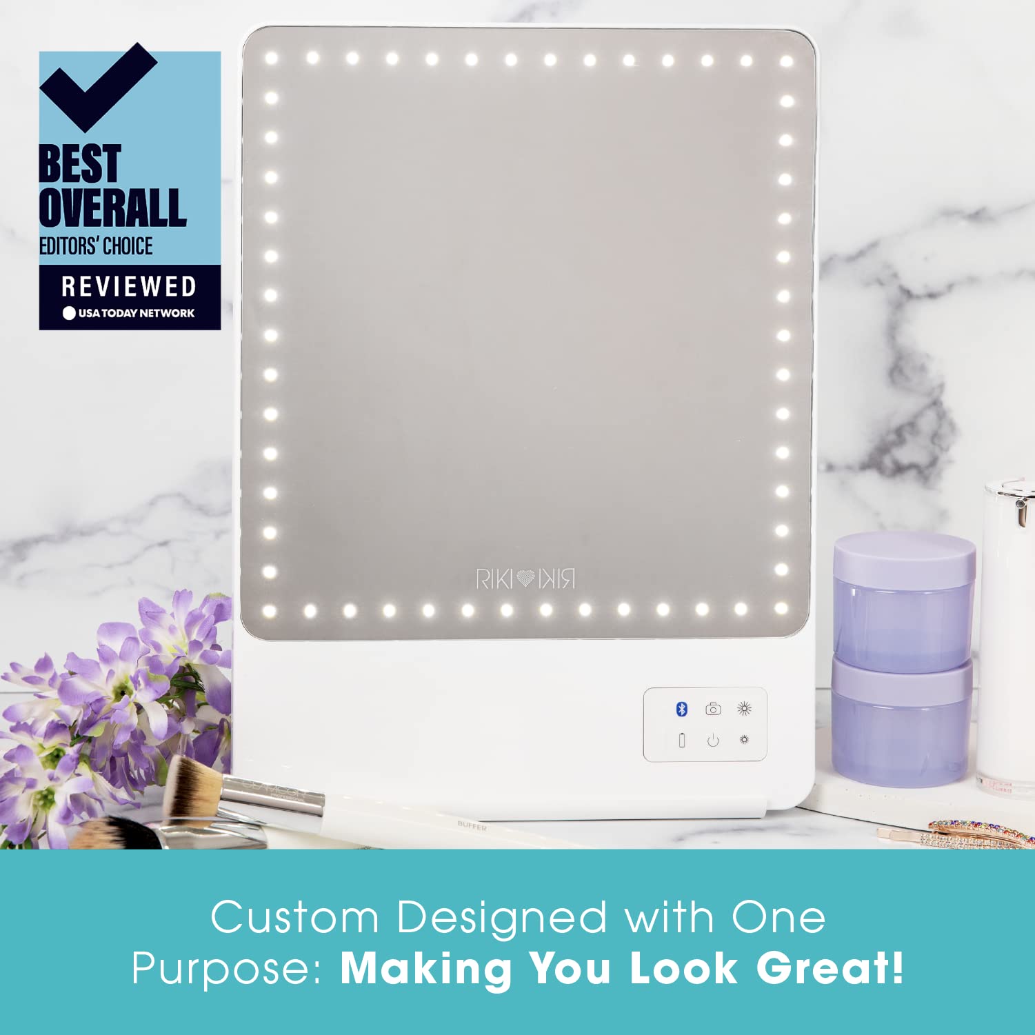 Buy Riki Skinny Smart Vanity Mirror with HD LEDs, Magnifying Mirror