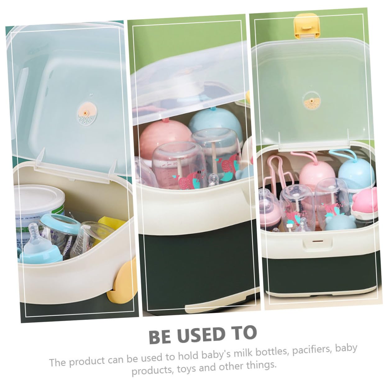 Babyflaschen Trockenaufbewahrungsbox aus Pp mit Deckel und Staubdichtem Design für Hygienische Lagerung und Schnelles Trocknen im Praktischen Aufbewahrungsszenario