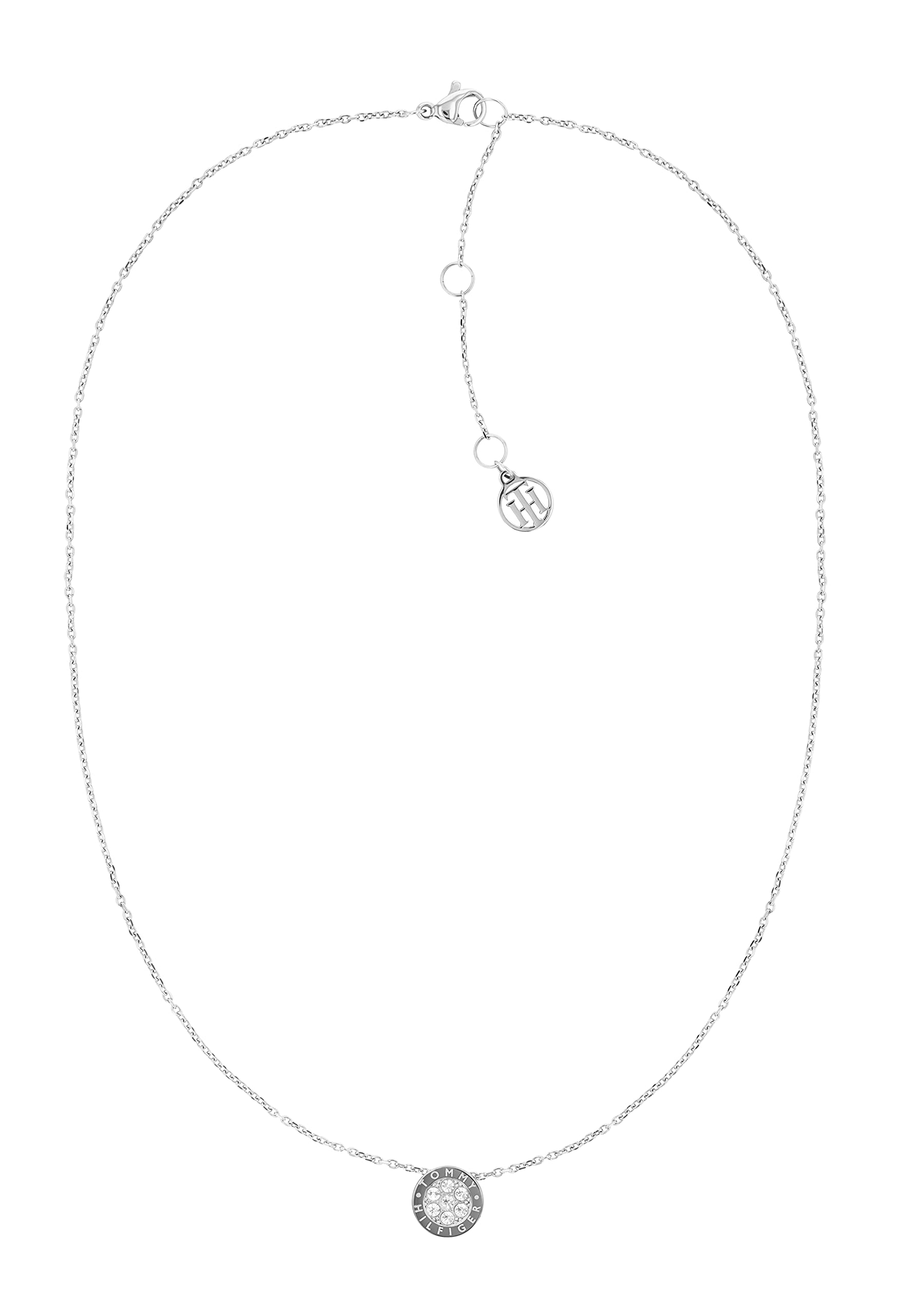 Tommy Hilfiger Jewelry Women's Stainless Steel Pendant Necklace Embellished with Crystals - 2780568