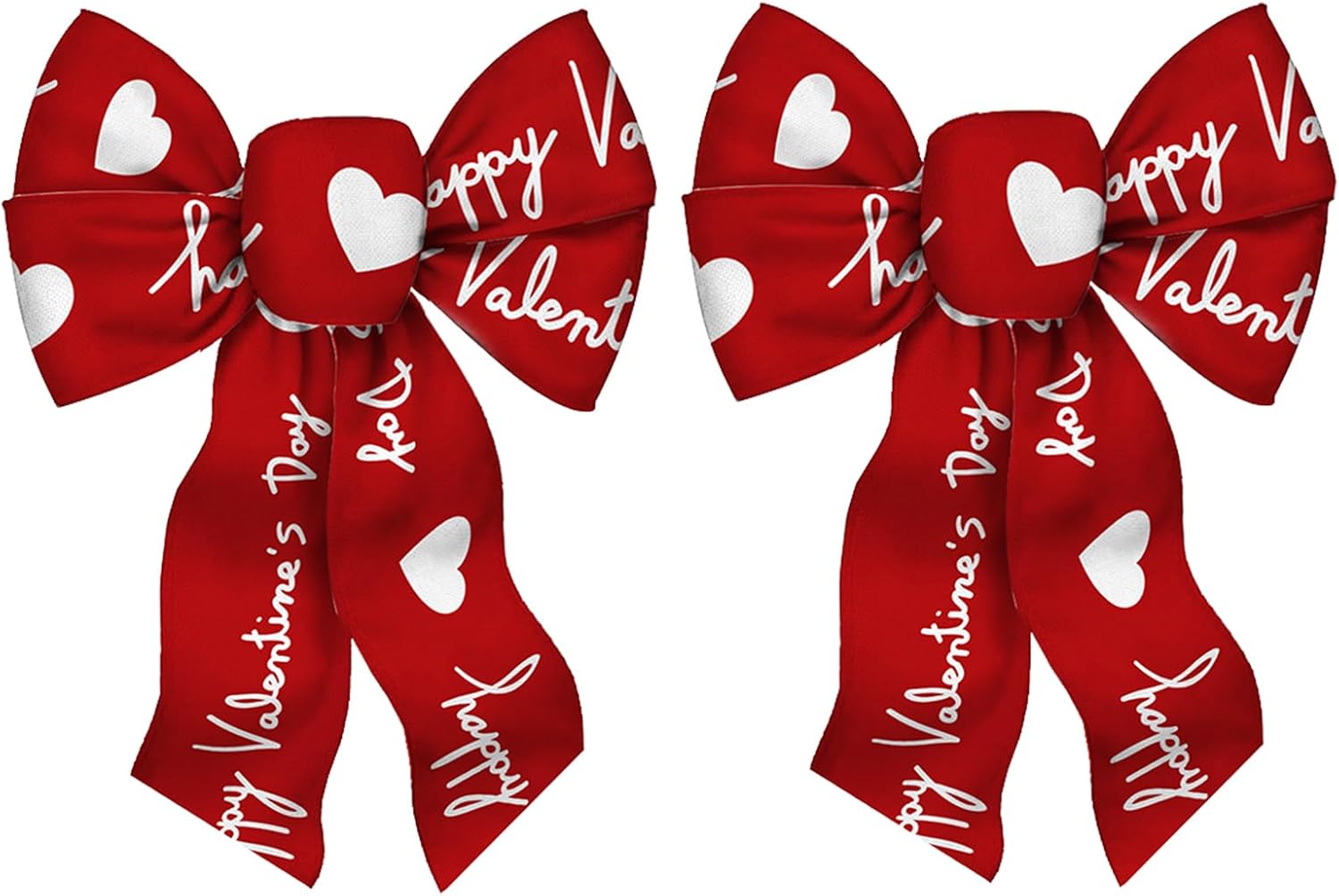 ABTOLS 2 pcs Valentine's Day Bows for Wreath, Red Wreath