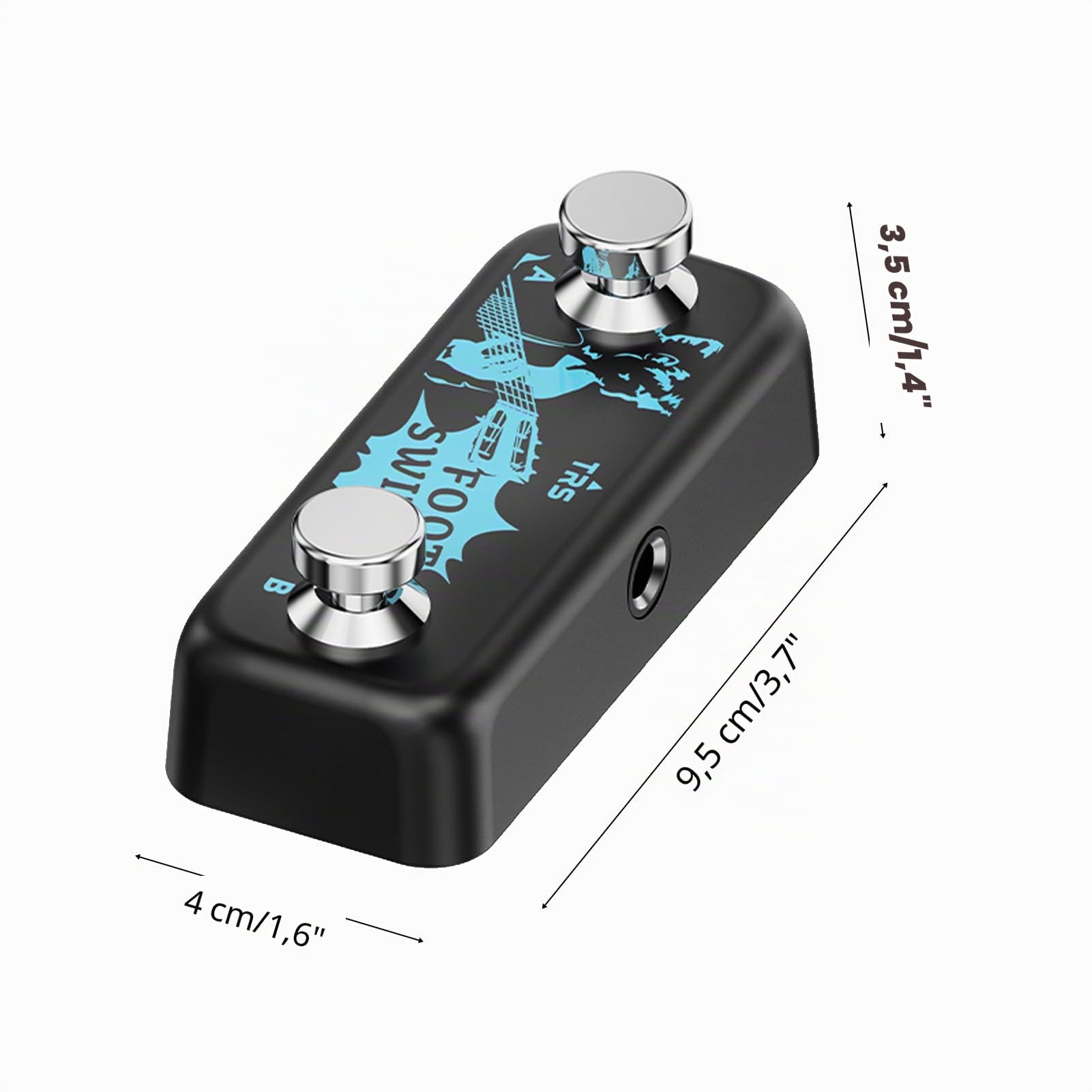 Btuty Dual Footswitch Pedal Momentary, Fußschalter - A B Kanal Fußschalter 6.35mm TRS Stereo-Eingang Plug and Play für umfassende Effekt-Controller-Steuerung Effektpedale