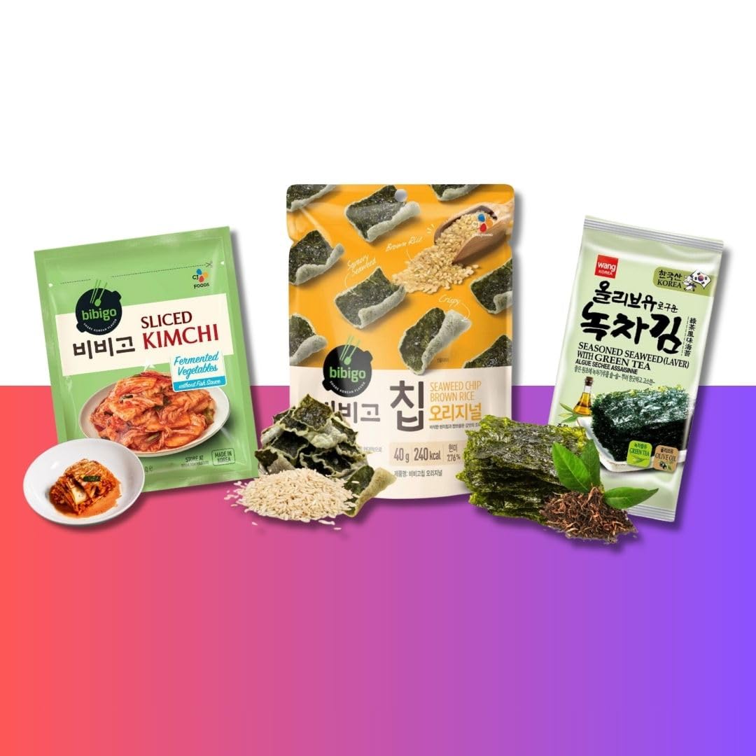 Korean Market | Caja Sorpresa de Comida Coreana (Starter Edition) | Para 1 o 2 Personas | Snacks, Ramen, Kimchi, Tteokbokki, Algas, Dulces y Palillos