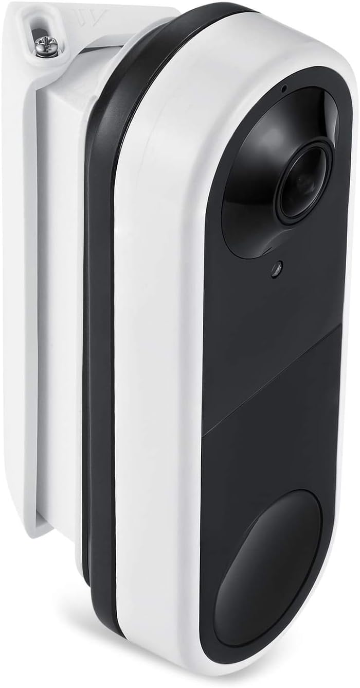 Wasserstein 30° - 55° Horizontal Wedge Wall Mount Compatible with Arlo Essential Wired Video Doorbell - Flexible Mounting Options (White) (NOT Compatible with Essential Arlo Doorbell Wire-Free)