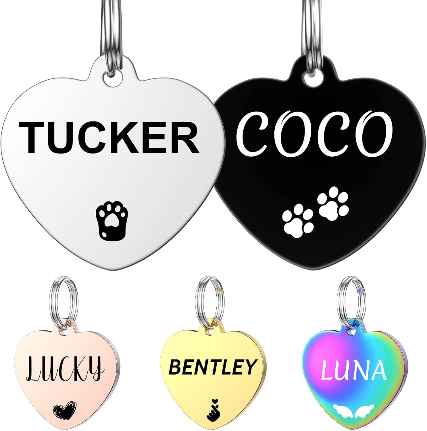 YEHANTI Pet Tags for Dogs Cats, Dog Tag Personalized Engraving Pet ID Tags, Stainless Steel