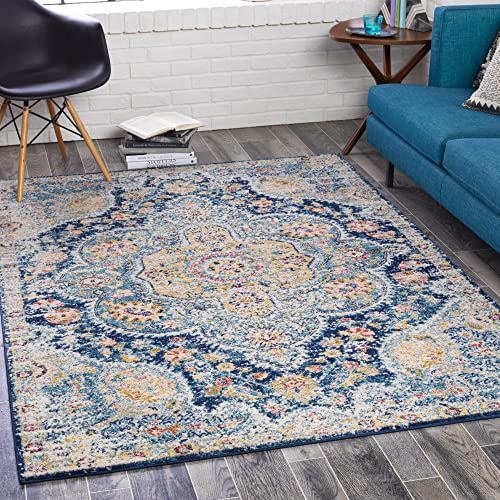 Artistic Weavers Romaine Vintage Medallion Area Rug, 5'3" X 7'6", Navy #TOP23