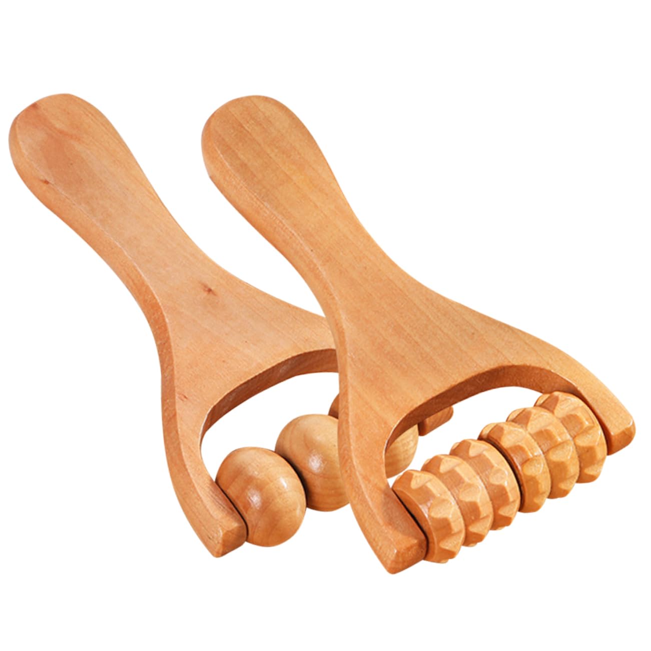 Outil de Massage des Pieds Rond en Bois, Lot de 2 Pièces