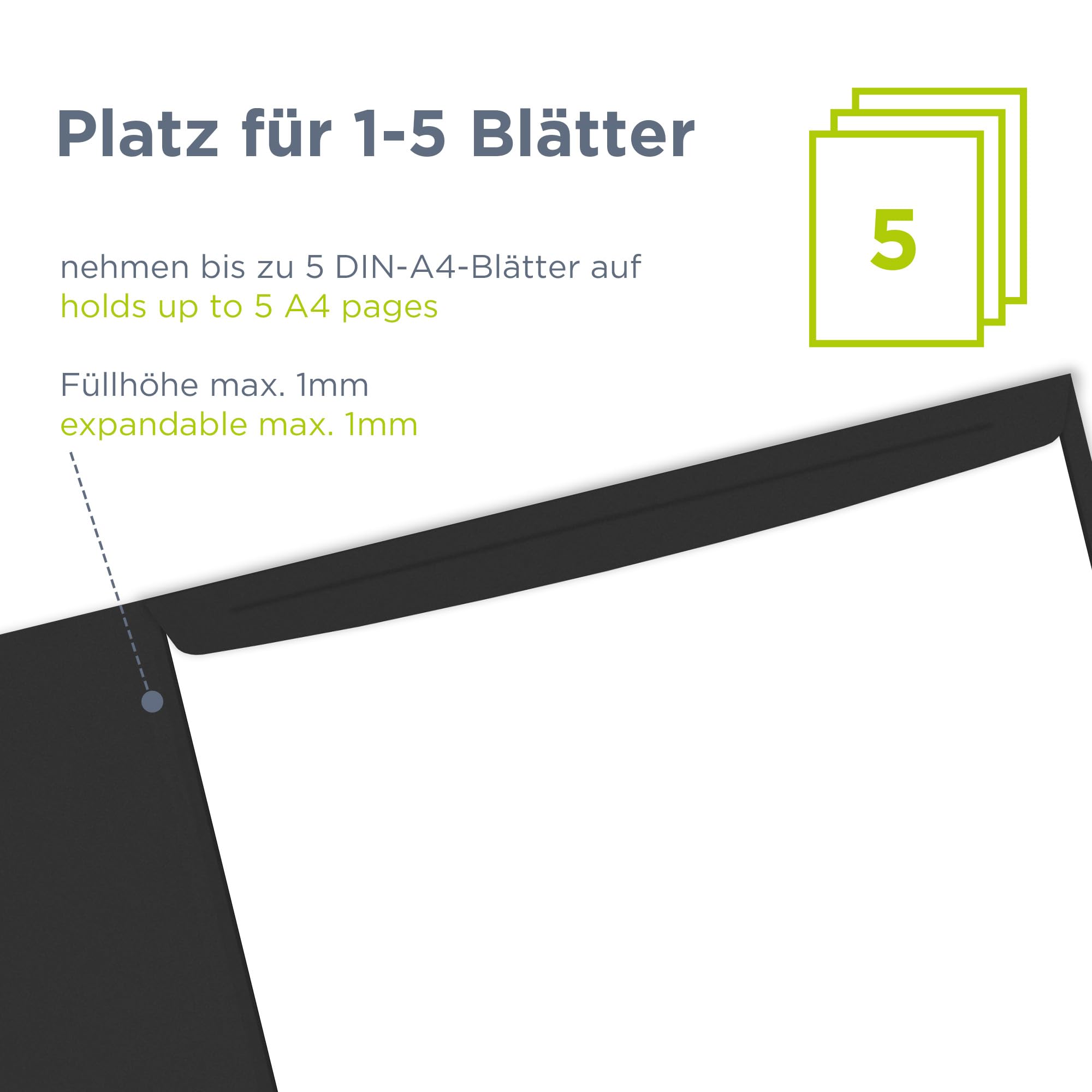 12 x Urkundenmappe für A4 schwarz, FSC® MIX 70%, hochwertige, stabile Dokumentenmappe 320g/m² Karton, Made in Germany, Kondolenzmappe, Zeugnisse, Zertifikate, Auszeichnungen, vom Hersteller Werbegrün