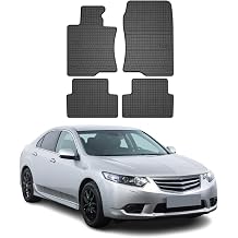 OMAC Floor Mats Liner for Acura TSX 2009-2014 Black Rubber All-Weather 4 Pcs
