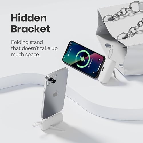 Miniatura 4 de Sanag Cargador portátil PD de carga rápida, mini cargador de 5000 mAh con soporte de cable integrado y pantalla LED, Powerbank compatible con