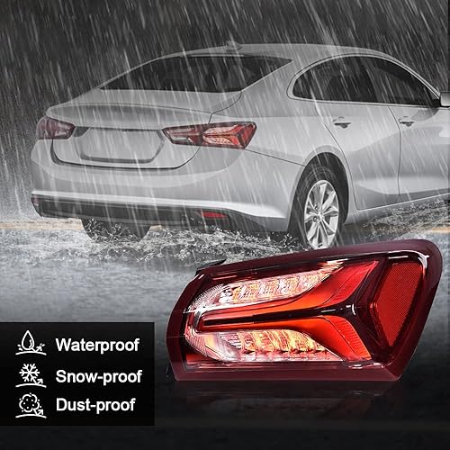 Miniatura 6 de G-PLUS Lámpara de luz trasera LED compatible con Chevy Malibu 2019 2020 2021 2022 exterior derecha derecha lateral del pasajero, luces traseras,