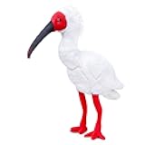 ZHONGXIN MADE Simulation Crested Ibis Plush Toy - Realistic Red Bird, Lifelike Animal Spoonbill Stuffed Toy, Birthday Gift for Kids, 10.6 Inches
