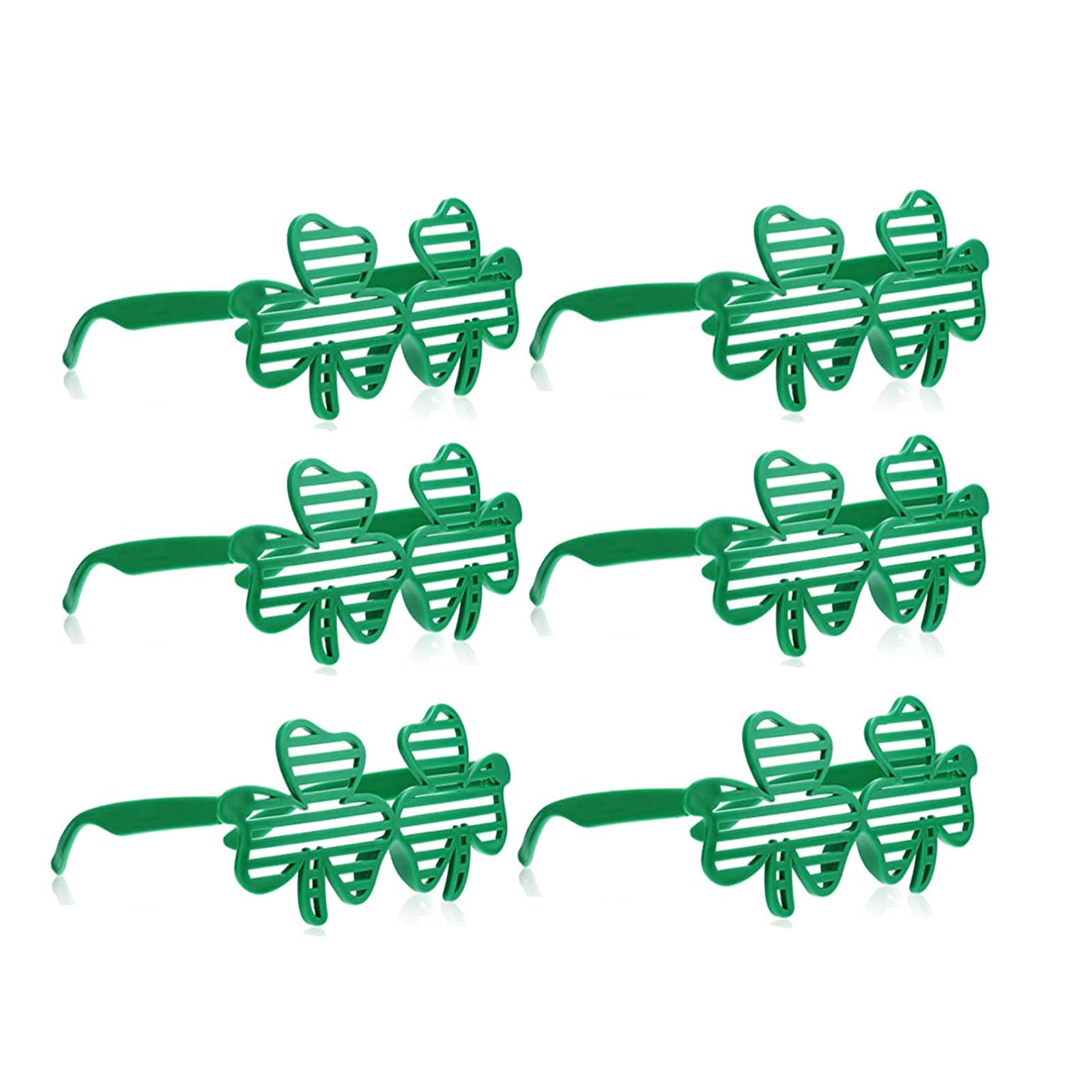 Buxuaaaa Decorative Window Shutters Glasses Patricks Day Shamrock Eyeglasses Fun for Festive Celebrations 6PCS Fun and Stylish Eyewear for Festivities
