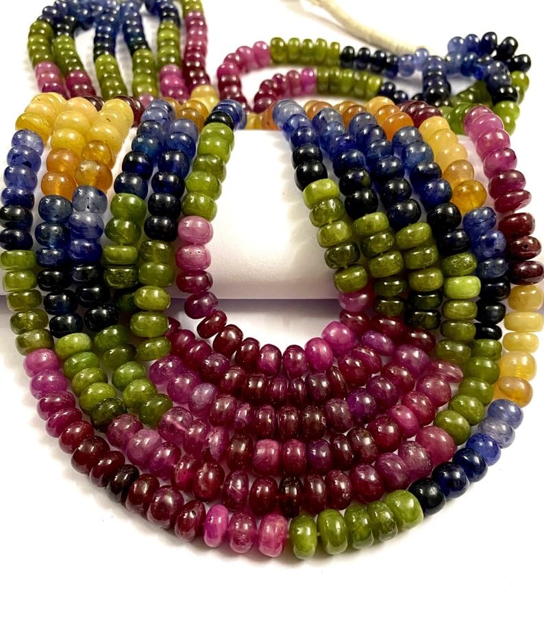 Saphir naturel sans imperfection : perles rondes lisses 6-7 mm pour bijoux