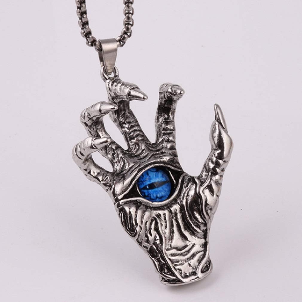 Dragon Claw Necklace for Men, Vintage Dragon Claw Evil Eye Pendant Necklace with 25.6” Chain, Gothic Demon Skull Hand Necklace, Hip Hop Necklace, Punk Dragon Eye Jewelry for Men - Image 6