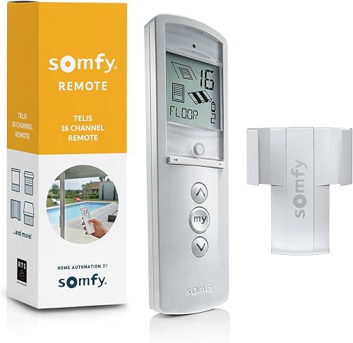 Somfy Telis 16 RTS White Remote - Advanced Multi-Channel Handheld Device for Controlling Blinds, Screens, Awnings & More - Pure Tone with On-Screen Display, Part # 1811081