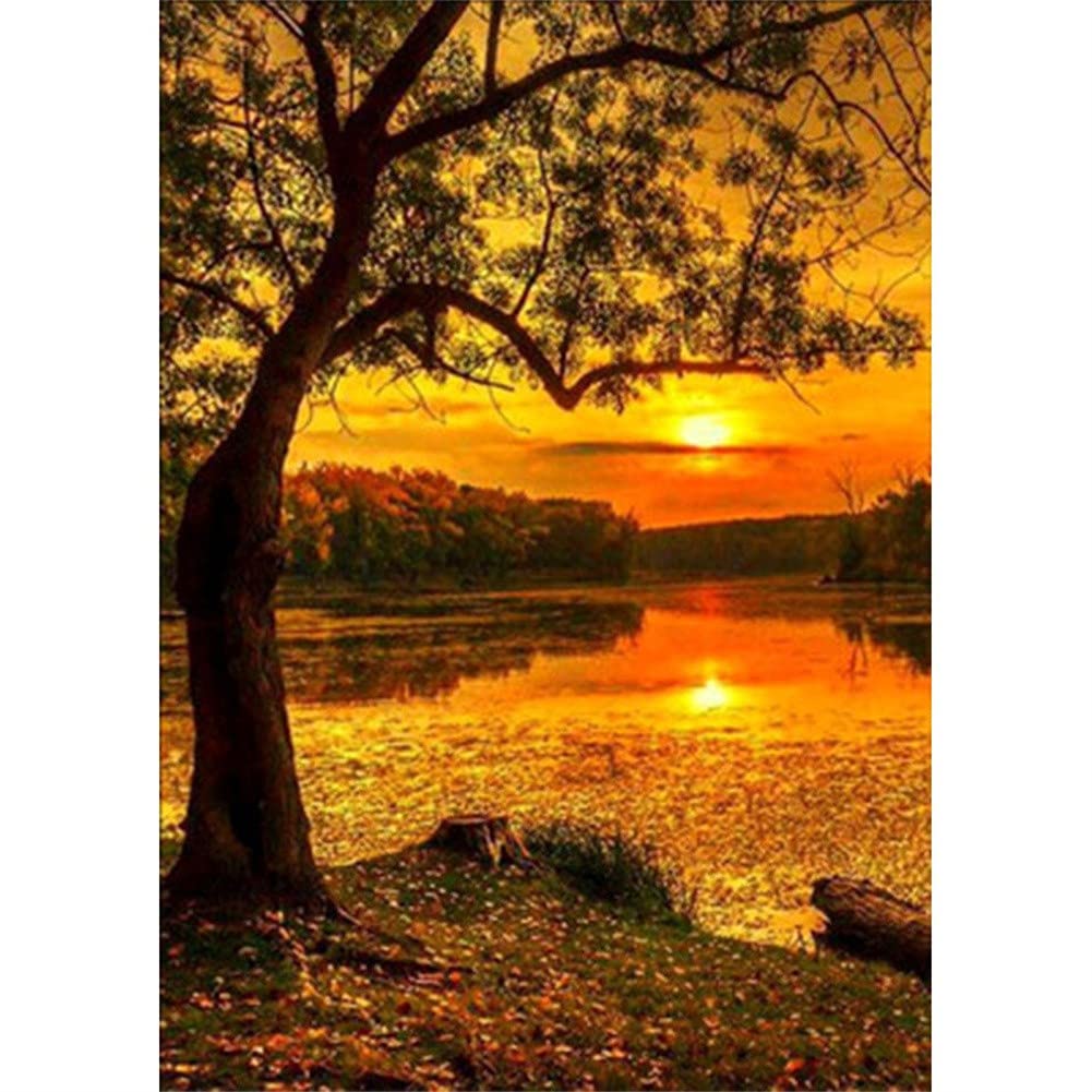 Kit Diamant Peinture 5D crépuscule grand format mosaïque carrée ronde 80x220cm